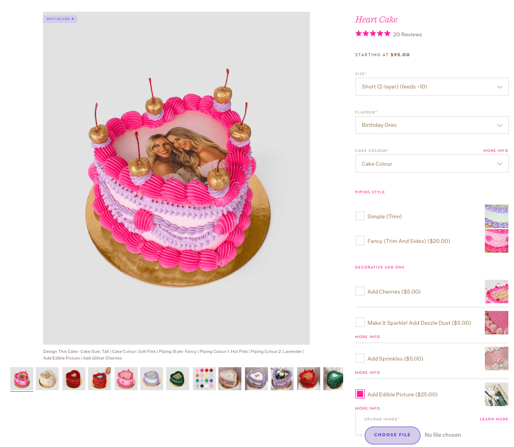 Gallery image: Jenna Rae Cakes custom cake design interface – 1 of 6