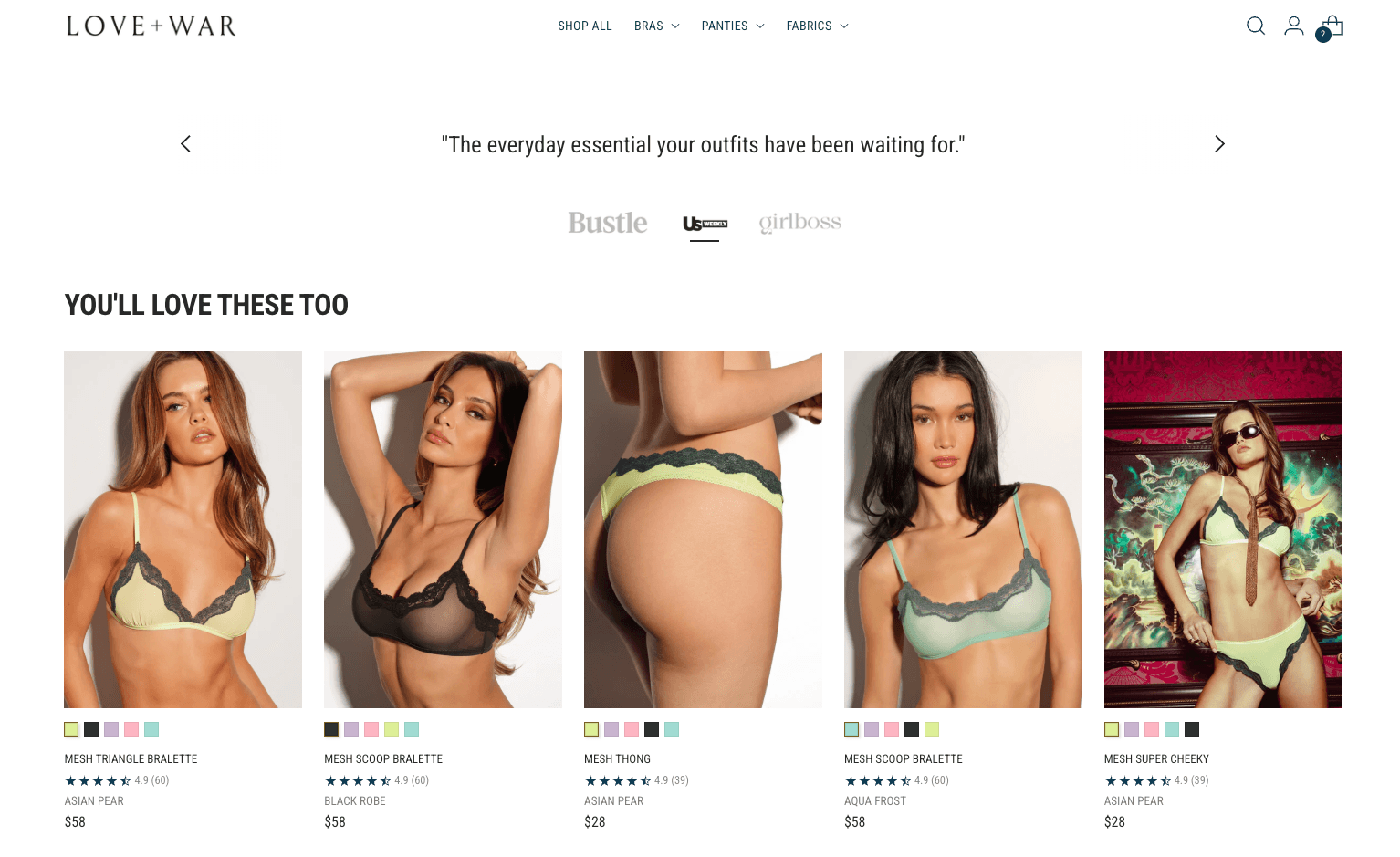 Gallery image: Love + War returns automation and bundle PDP – 2 of 8